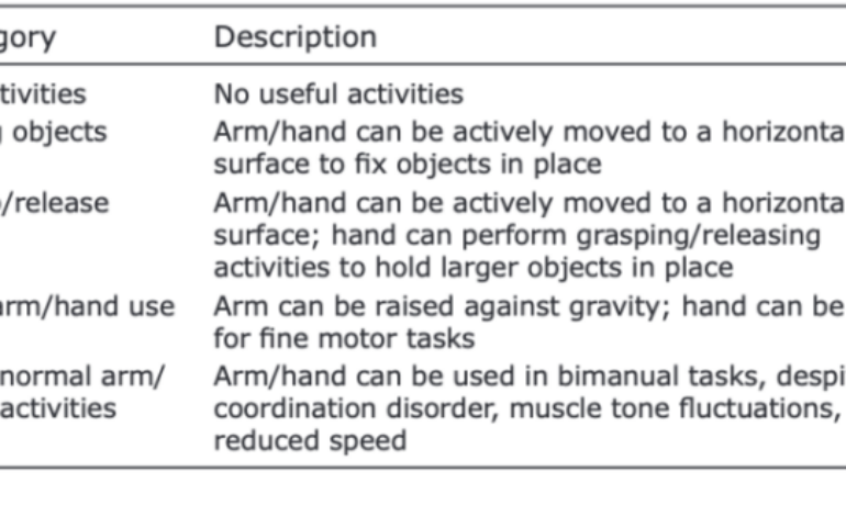 Establishing levels of arm–hand activities in stroke patients: the arm-hand-activities-scale (AHAS)