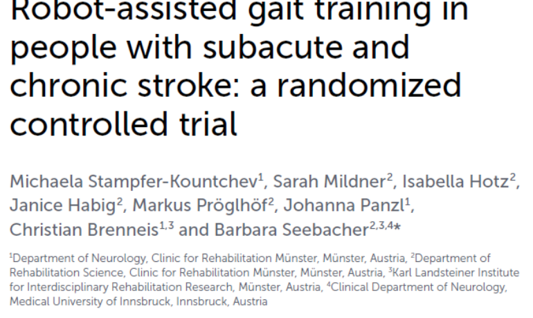 September: Robot-assisted gait training in people with subacute and chronic stroke: a randomized controlled trial
